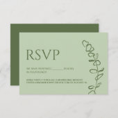 Sage Green Eukalyptus Wedding Chic Reservierte Sit RSVP Karte (Vorne/Hinten)