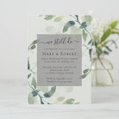 Sage Green Eukalyptus wir noch Vow Erneuerung 50. Einladung (Stehend Vorderseite)