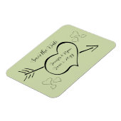 Sage Green Extravagant Calligraphy Hearts Save the Magnet (Linke Seite)