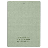 Sage Green Fabric Texture Klemmbrett (Rückseite)