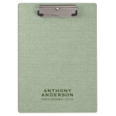 Sage Green Fabric Texture Klemmbrett (Vorderseite)