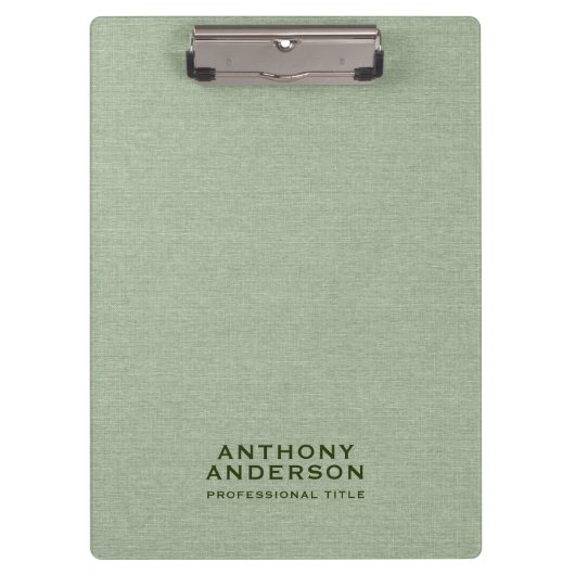 Sage Green Fabric Texture Klemmbrett (Vorderseite)