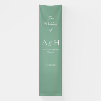 Sage Green Fabric Wedding Welcome Banner