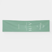 Sage Green Fabric Wedding Welcome Banner (Horizontal)