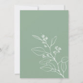 Sage Green Fall Bridal Dusche Einladung (Rückseite)