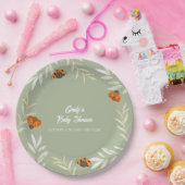 Sage Green Fall Ladybug Grüne Babydusche Pappteller (Party)