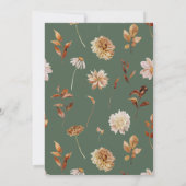 Sage Green Fall Terracotta Monogram Wreath Wedding Einladung (Rückseite)