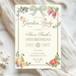 Sage Green Farmer's Market Gartenparty Geburtstag Einladung