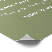 Sage Green Favorits Wedding Sign Poster (Ecke)