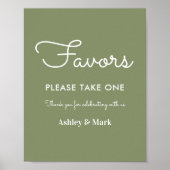 Sage Green Favorits Wedding Sign Poster (Vorne)