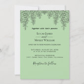 Sage Green Fern Leaf Einladung zur Hochzeit (Vorderseite)