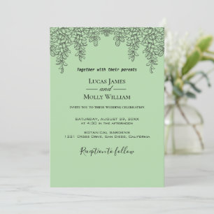 Sage Green Fern Leaf Einladung zur Hochzeit