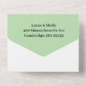 Sage Green Fern Leaf Wedding All In One Einladung (Rückseite)