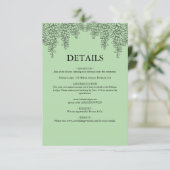 Sage Green Fern Leaf Wedding Begleitkarte (Stehend Vorderseite)