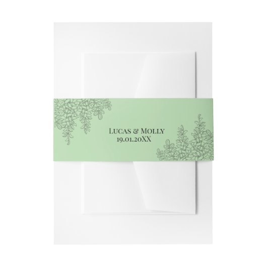 Sage Green Fern Leaf Wedding Einladungsbanderole (Vorderseite Beispiel)