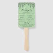 Sage Green Fern Leaf Wedding Fächer (Rückseite)