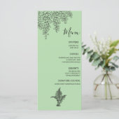 Sage Green Fern Leaf Wedding Menükarte (Stehend Vorderseite)