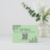 Sage Green Fern Leaf Wedding QR Code Begleitkarte (Stehend Vorderseite)