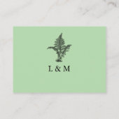 Sage Green Fern Leaf Wedding QR Code Begleitkarte (Rückseite)