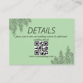 Sage Green Fern Leaf Wedding QR Code Begleitkarte (Vorderseite)