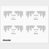 Sage Green Fern Leaf Wedding Rechteckiger Aufkleber (Blatt)
