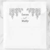 Sage Green Fern Leaf Wedding Rechteckiger Aufkleber (Tasche)