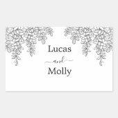 Sage Green Fern Leaf Wedding Rechteckiger Aufkleber (Vorderseite)
