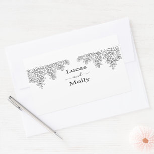 Sage Green Fern Leaf Wedding Rechteckiger Aufkleber