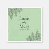 Sage Green Fern Leaf Wedding Serviette (Vorderseite)