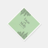 Sage Green Fern Leaf Wedding Serviette (Ecke)