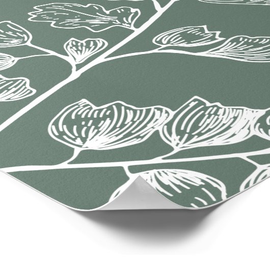 Sage Green Fern Woodland Wedding Willkommenszeiche Poster (Ecke)