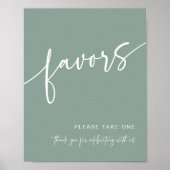 Sage Green Fevor Signieren Moderne Minimalistische Poster (Vorne)