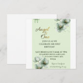 Sage Green Flat Save the Date Karte| Save the Date (Vorne/Hinten)