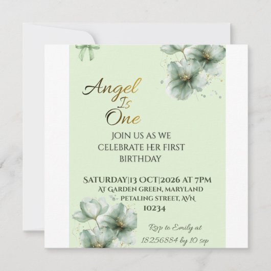 Sage Green Flat Save the Date Karte| Save the Date (Vorderseite)