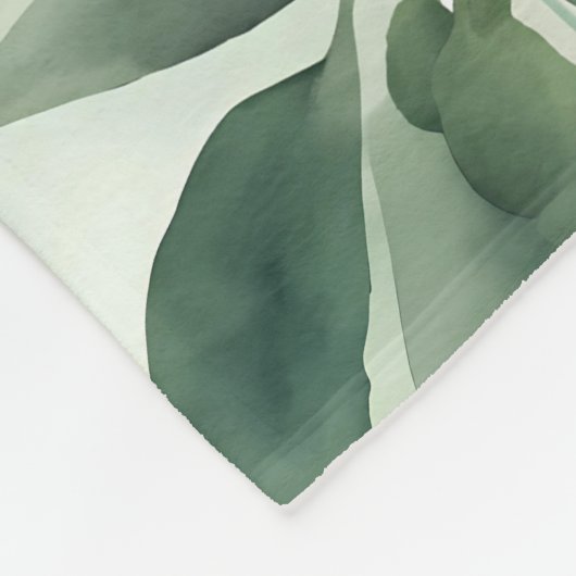 Sage Green Flora Elegante Fleecedecke (Ecke)