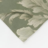 Sage Green Flora Elegante Fleecedecke (Ecke)