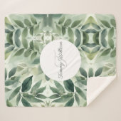 Sage Green Flora Elegante Sherpadecke (Vorderseite (Horizontal))