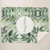 Sage Green Flora Elegante Sherpadecke (Vorderseite (Horizontal))