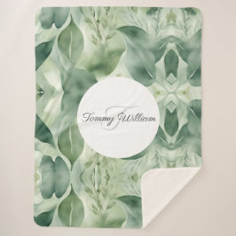 Sage Green Flora Elegante Sherpadecke