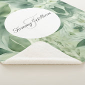 Sage Green Flora Elegante Sherpadecke (3/4)