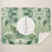 Sage Green Flora Elegante Sherpadecke (Vorderseite (Horizontal))
