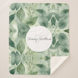 Sage Green Flora Elegante Sherpadecke