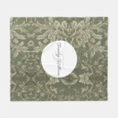 Sage Green Flora Elegantes Ambiente Fleecedecke (Vorderseite (Horizontal))