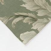 Sage Green Flora Elegantes Ambiente Fleecedecke (Ecke)