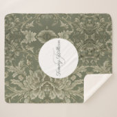 Sage Green Flora Elegantes Ambiente Sherpadecke (Vorderseite (Horizontal))