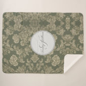 Sage Green Flora Elegantes Ambiente Sherpadecke (Vorderseite (Horizontal))