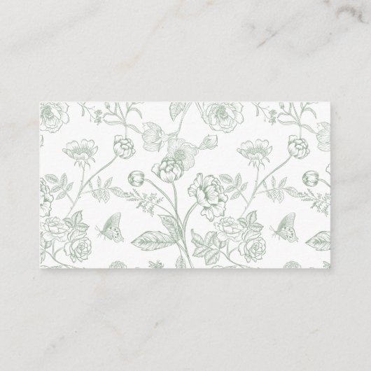 Sage Green Floral A Note on Gifts Wedding Begleitkarte (Rückseite)