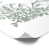 Sage Green Floral Arch Garden Wedding Welcome Poster (Ecke)