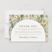 Sage Green Floral Arch Wedding Dankeskarte (Vorderseite)