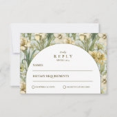 Sage Green Floral Arch Wedding RSVP Karte (Vorderseite)
